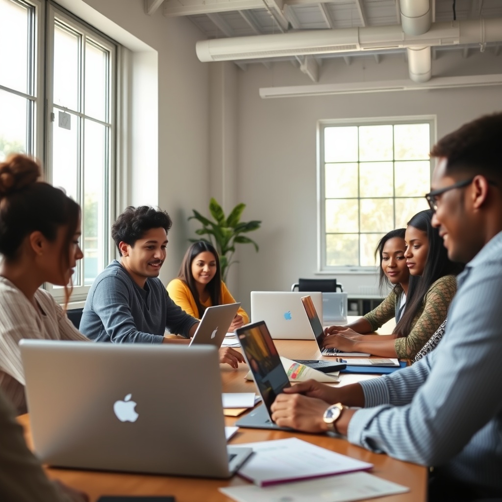 Estudiantes aprendiendo en un entorno online